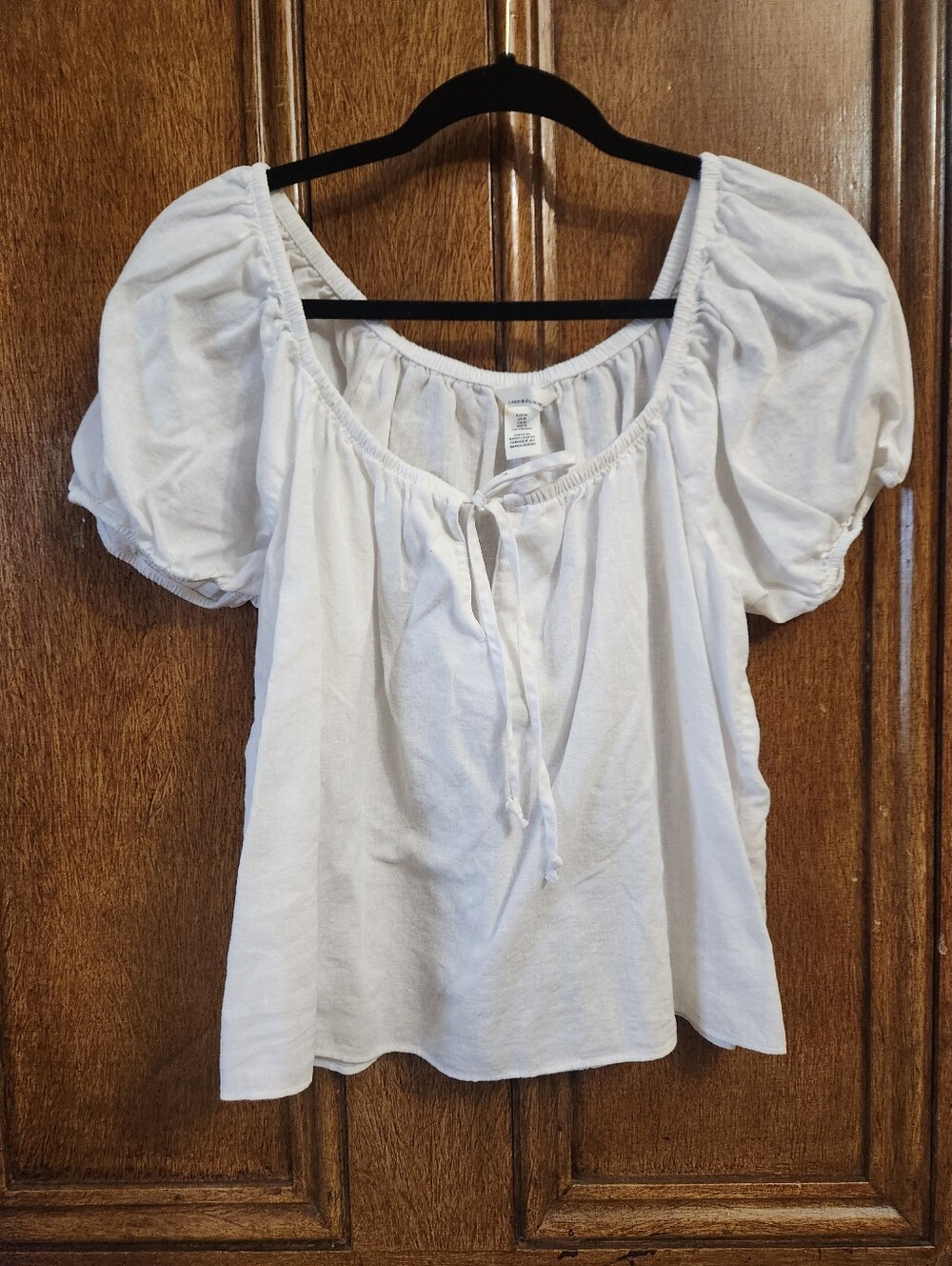 H&M Elegant Linen Peasant Blouse